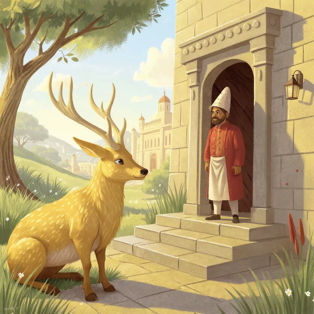 So the two deer kings went to the king of the city, and they made an agreement: no driving, and no chasing.