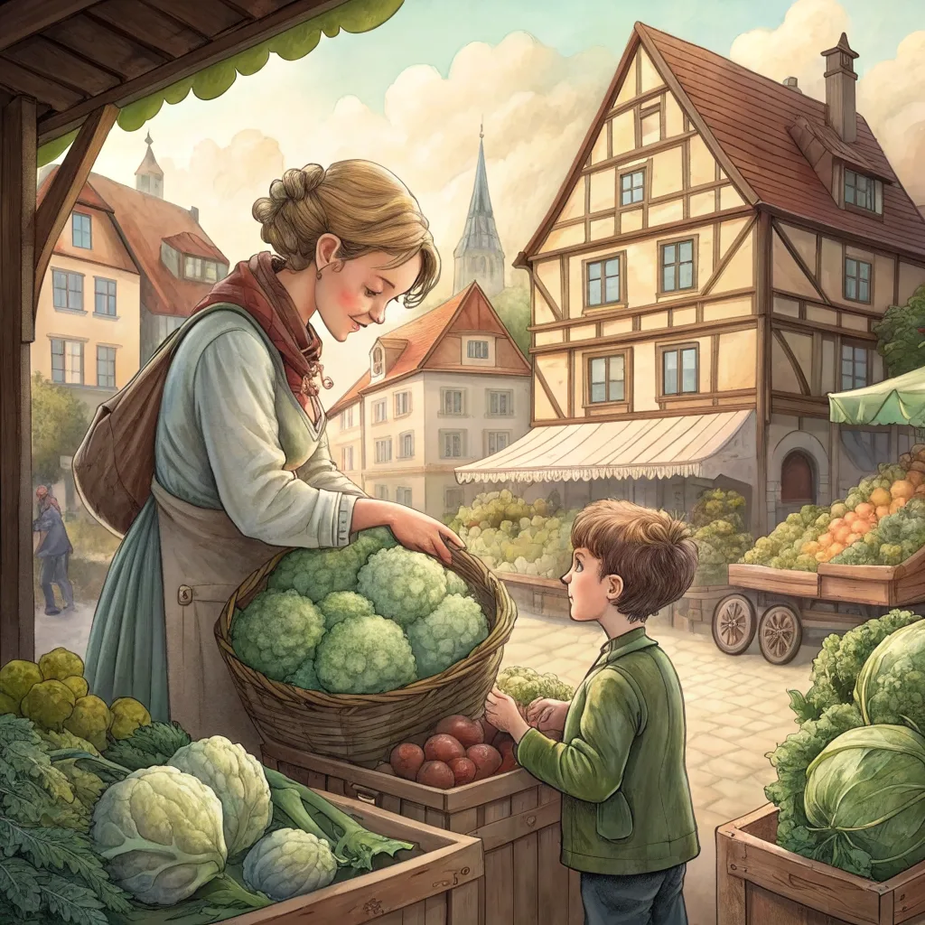 Yakup on iki yaşındaymış ve pazarda, ot ve sebze satan annesine yardım edermiş.