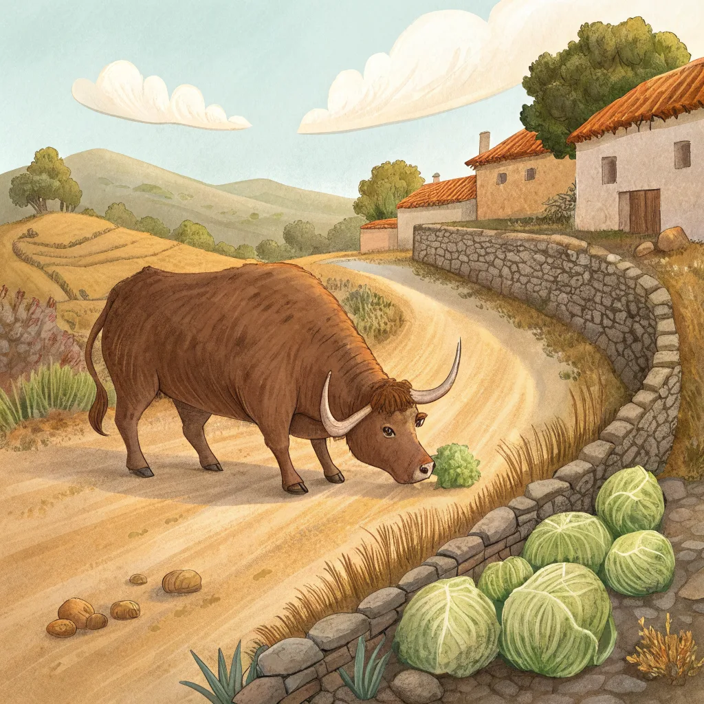 Un día su madre lo mandó a llevarle la comida a su padre, que estaba trabajando en el campo.