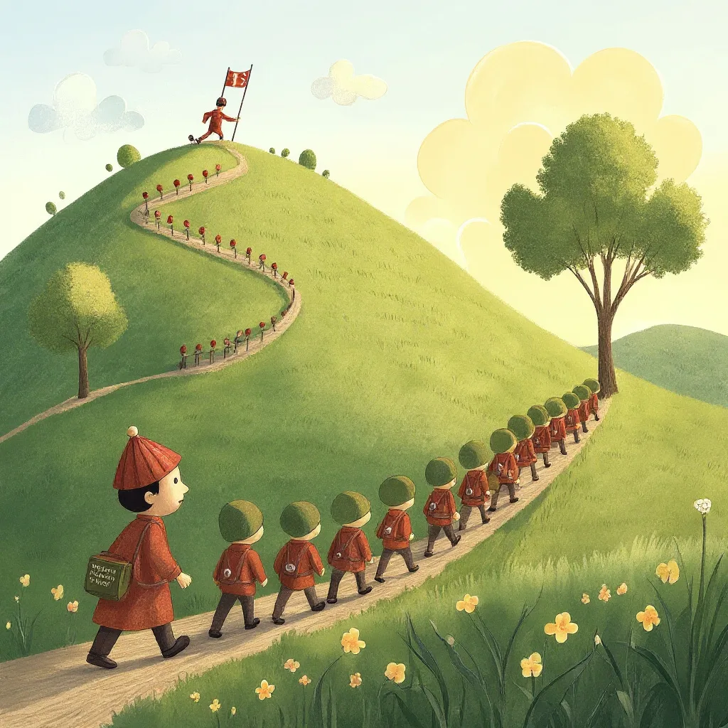 Oh, the grand old Duke of York, He had ten thousand men; He marched them up to the top of the hill, And he marched them down…