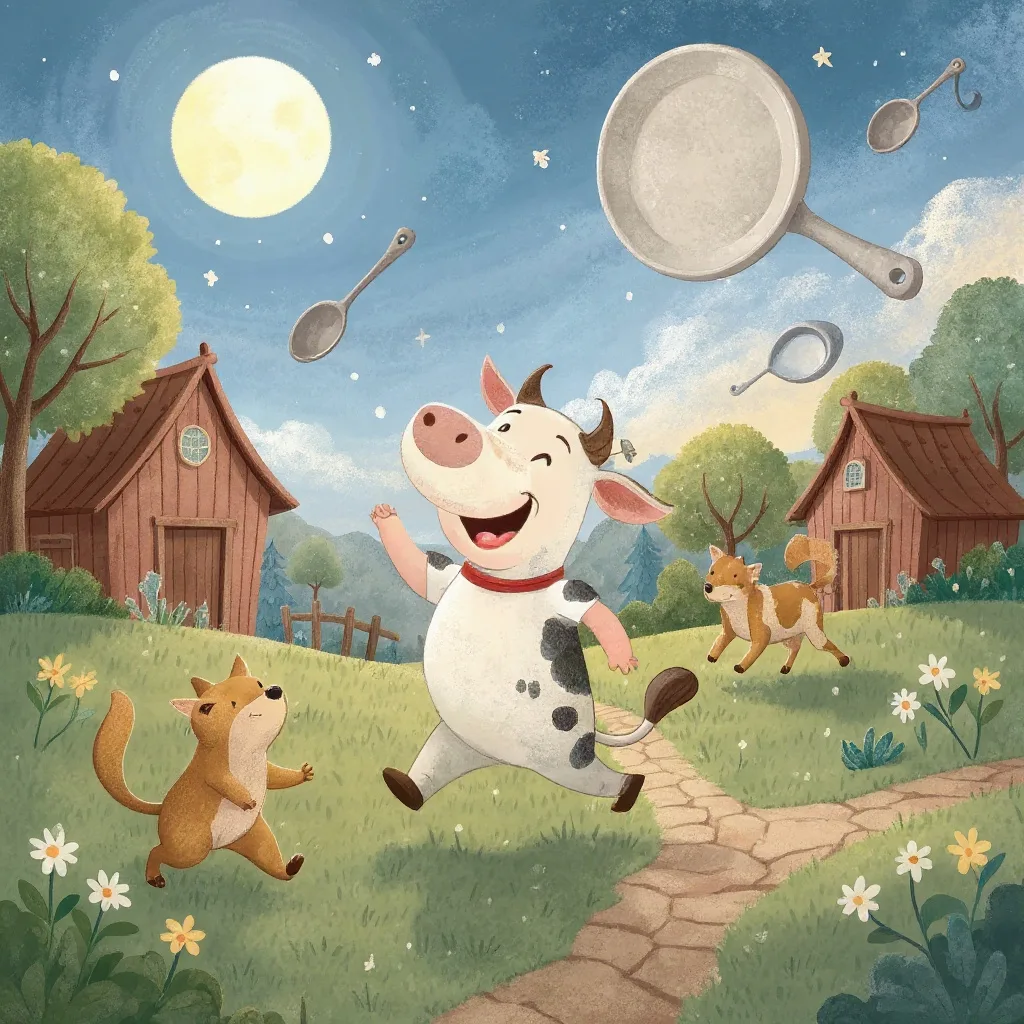 The little dog laughed To see such sport, And the dish ran away with the spoon.