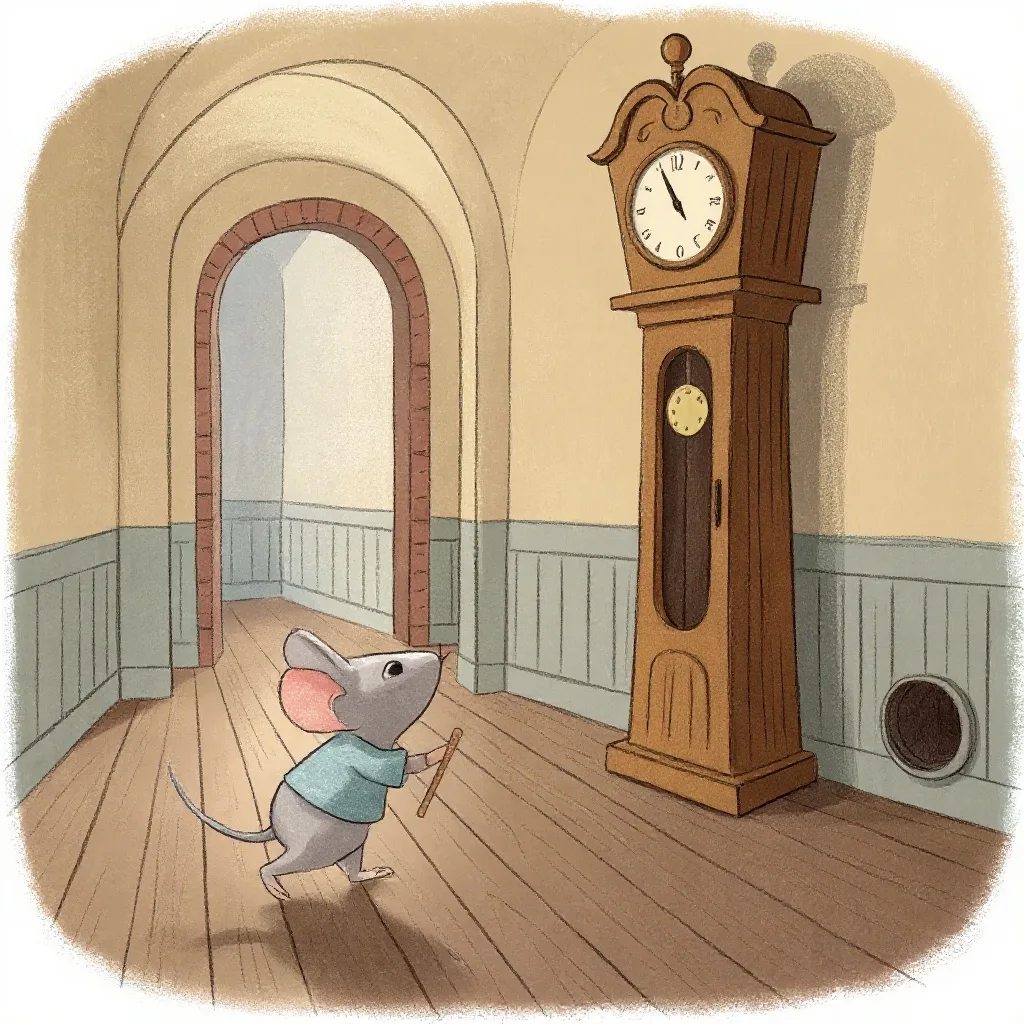 The clock struck one, The mouse ran down, Hickory dickory dock.