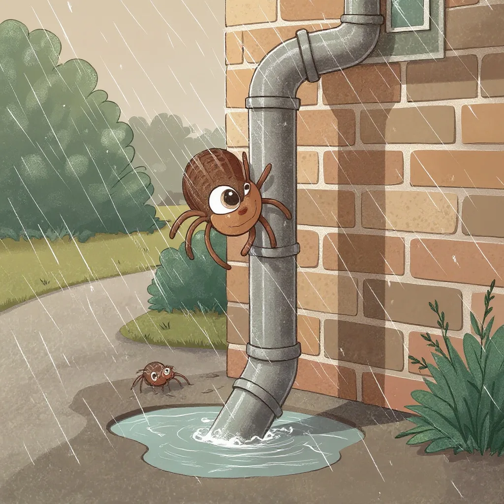 The itsy bitsy spider Climbed up the water spout.