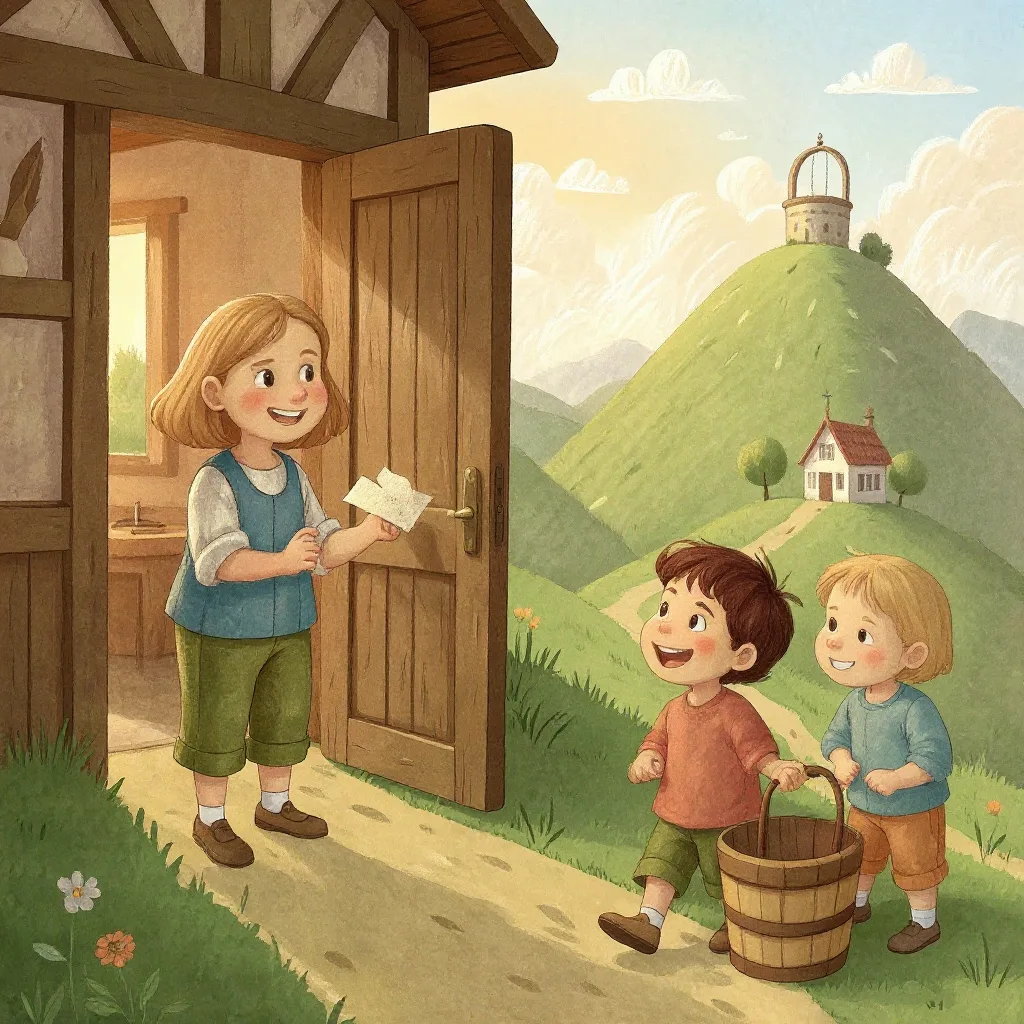 Jill came in and she did grin To see his paper plaster; Mother, vexed, did whip her next For causing Jack's disaster.