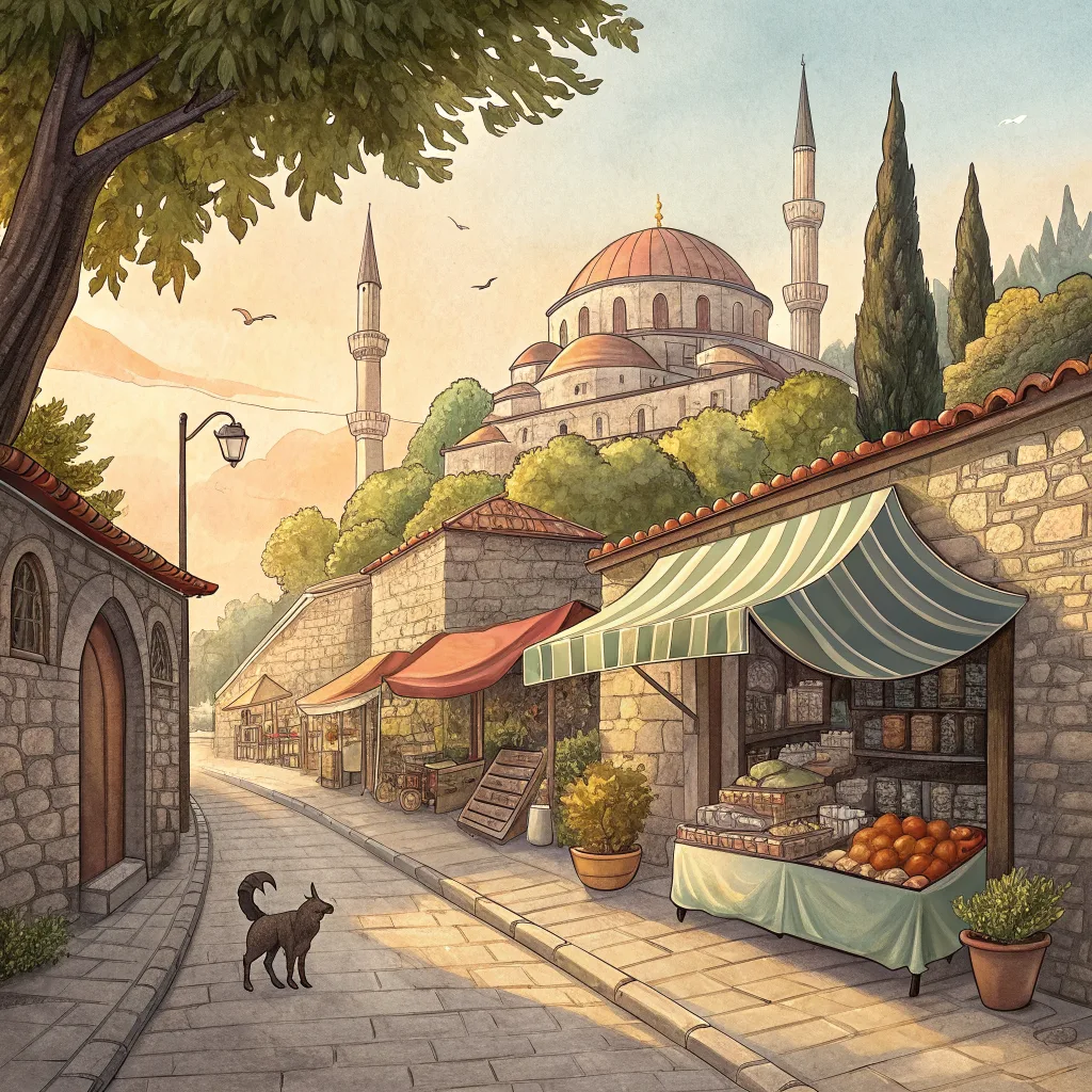 Çarşının başında bir kalabalık varmış.