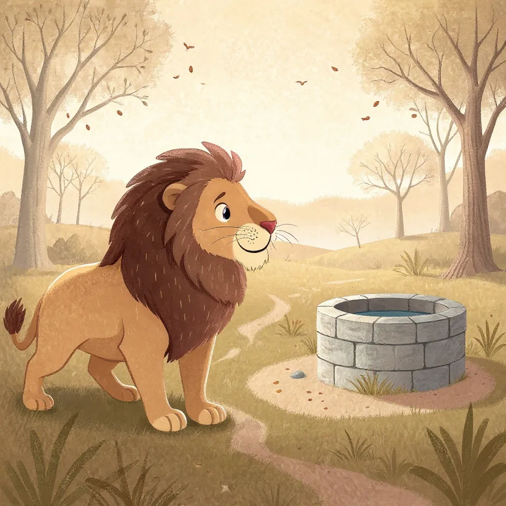 The lion had been waiting since sunrise and was in a state that made the birds leave the tree above him.