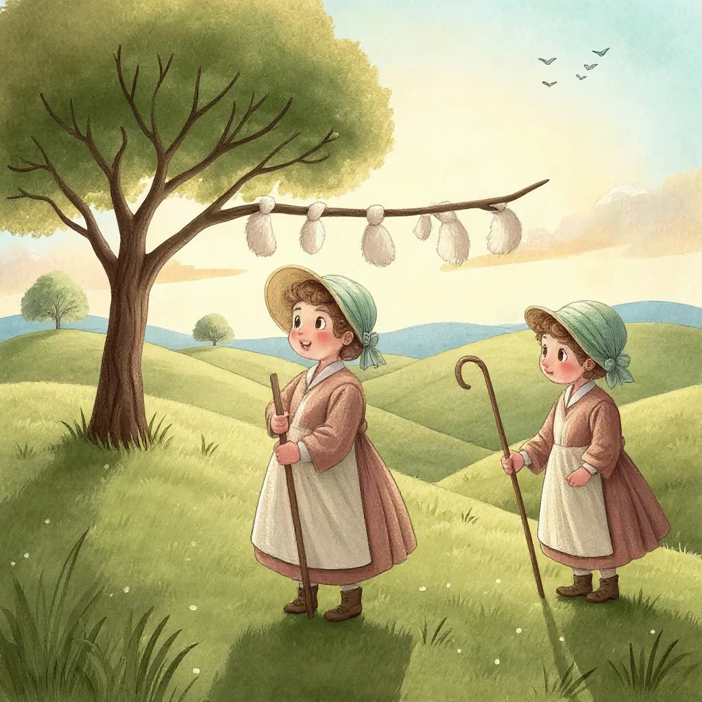 It happened one day, as Bo-Peep did stray Into a meadow hard by, There she espied their tails side by side, All hung on a…