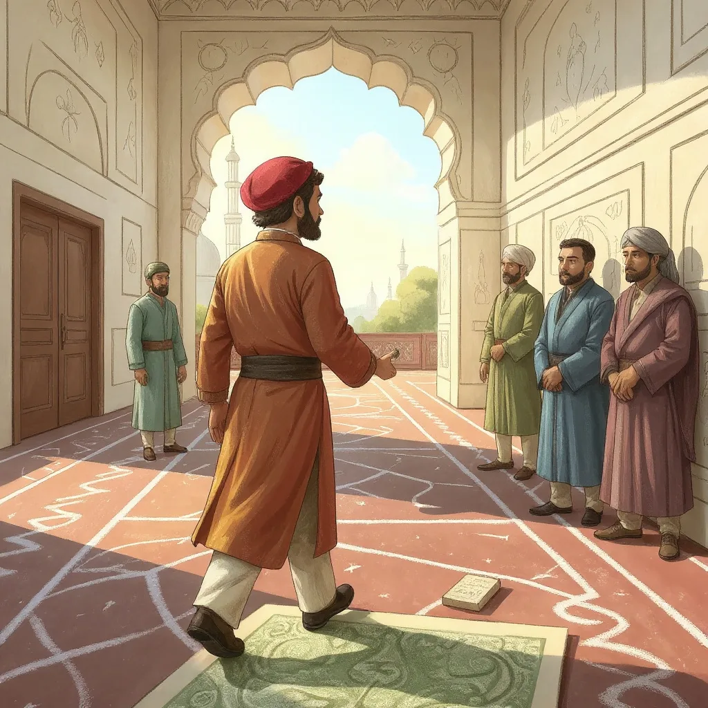 One morning he drew a line on the wall with a piece of chalk — a good long line, at head height, straight across.