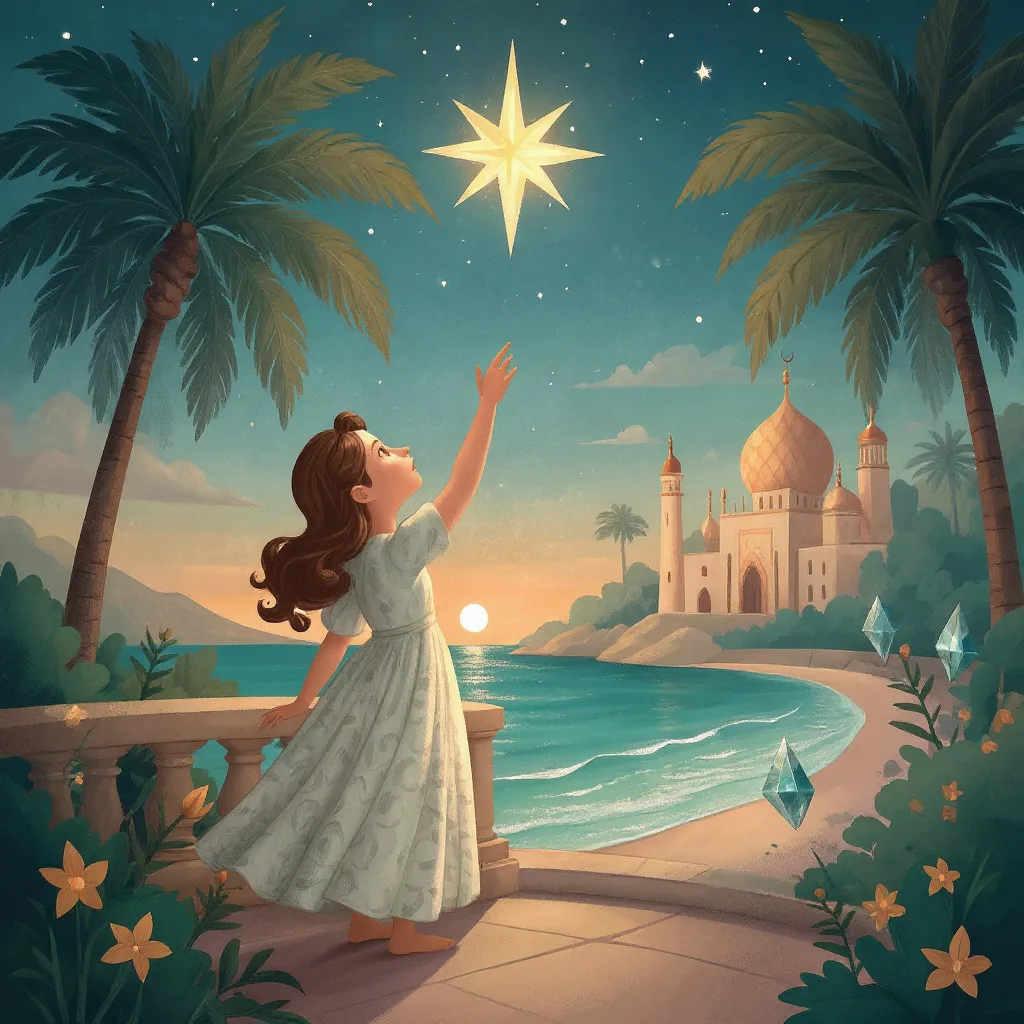 Una tarde la princesa vio una estrella aparecer; la princesa era traviesa y la quiso ir a coger.
