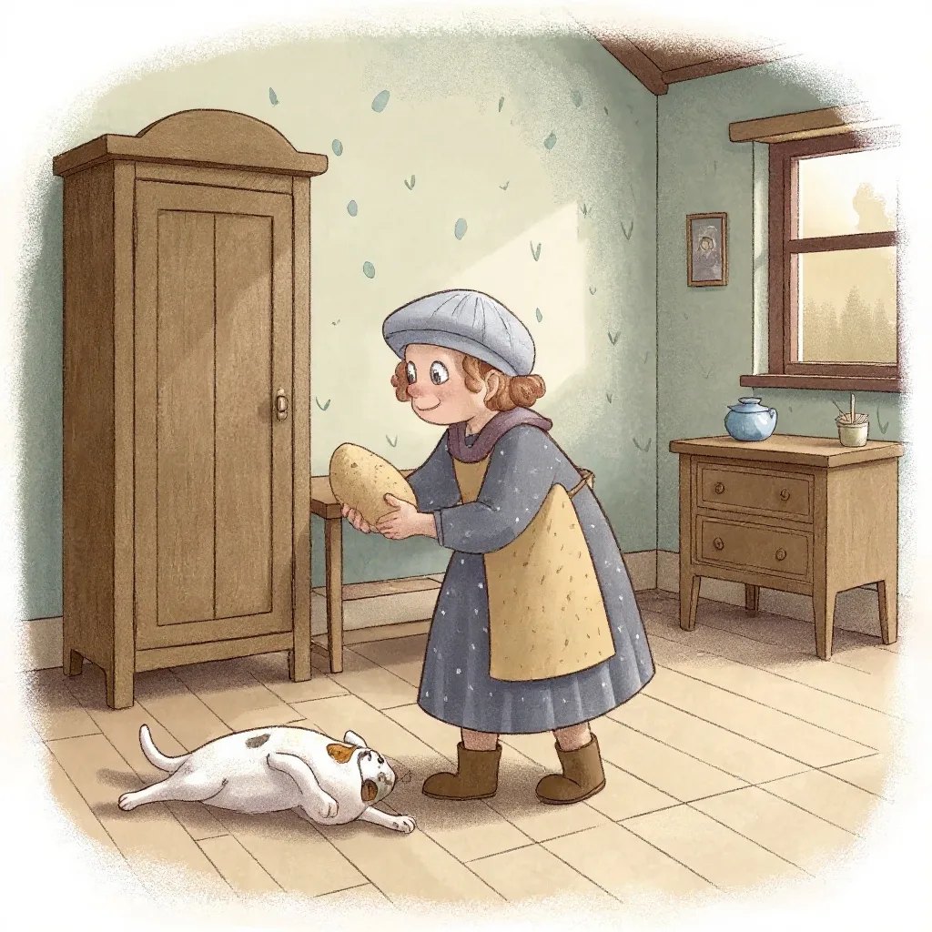 She went to the baker's To buy him some bread; But when she came back The poor dog was dead.