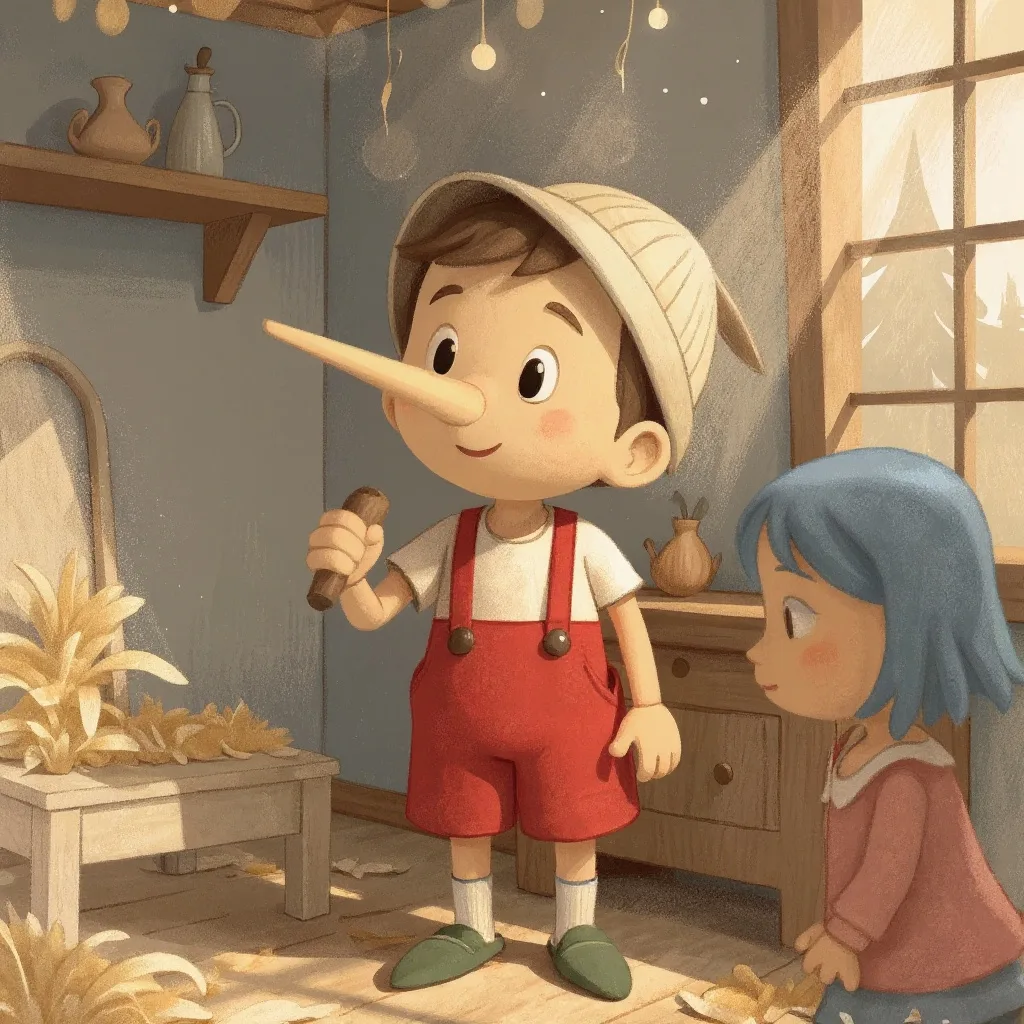 — ¿Y la cartilla? — Me la robaron también. La nariz le creció tanto que ya no podía darse la vuelta en la habitación pequeña…