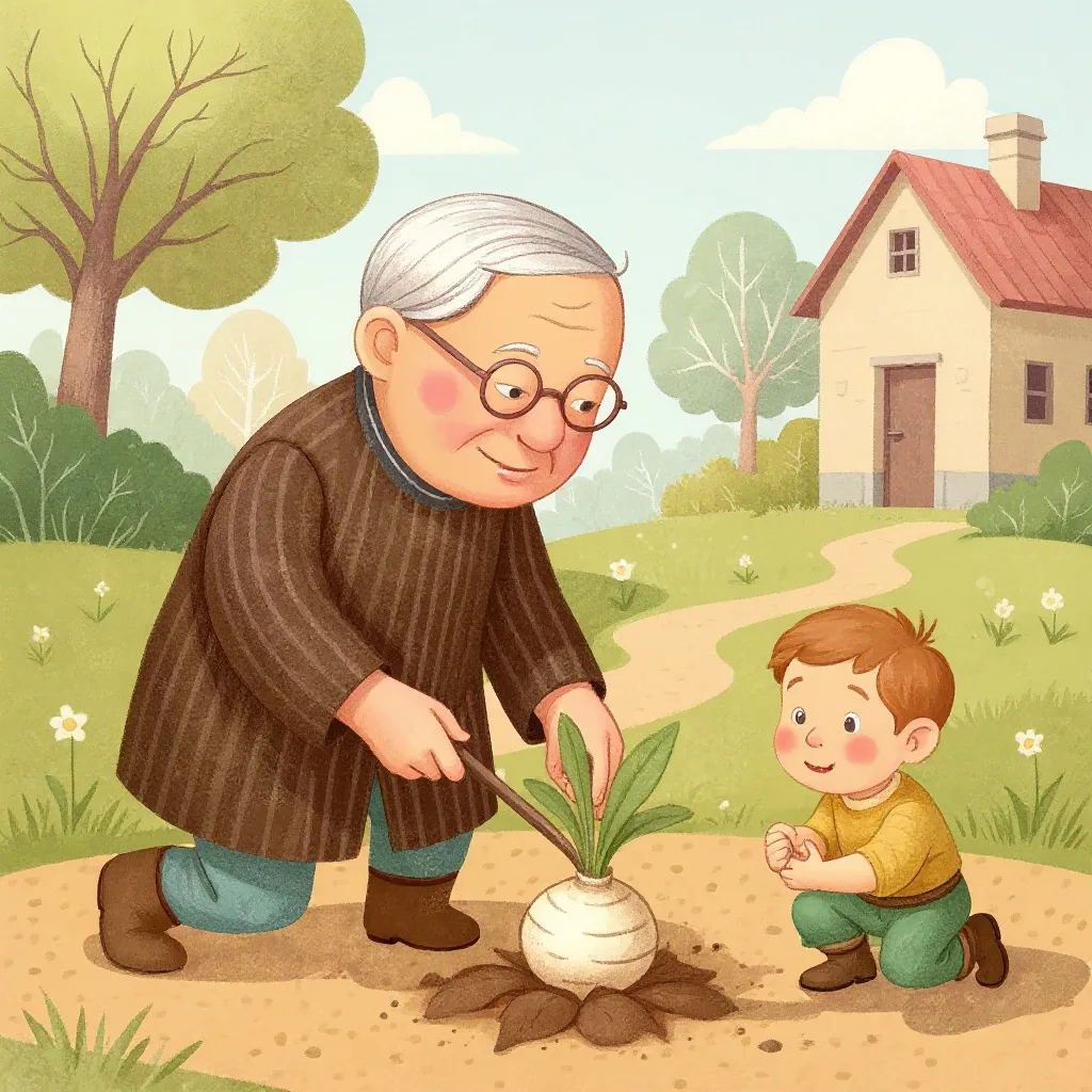 Plantó el abuelo un nabo.