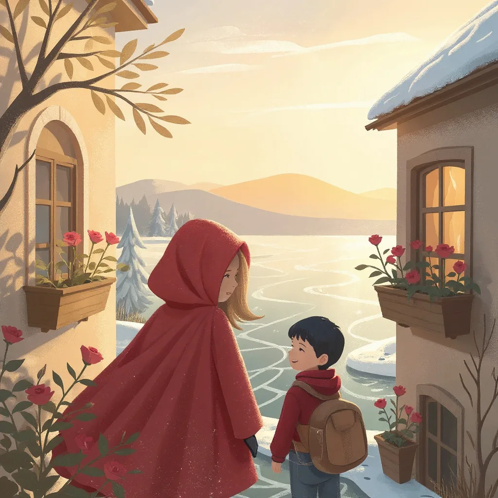 Kay y Gerda vivían en dos casas tan juntas que desde una ventana del desván se podía pasar a la otra.