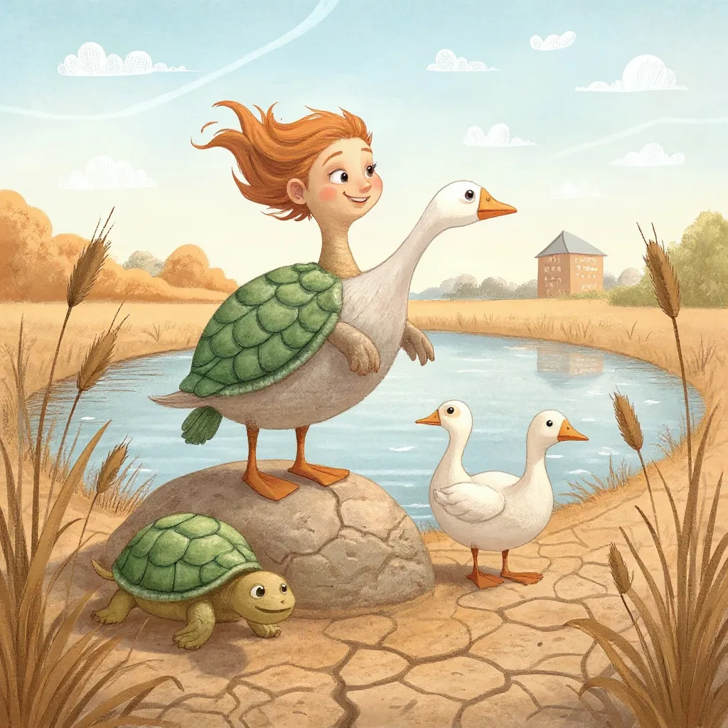 In a lake at the edge of a plain there lived a tortoise who liked to talk.