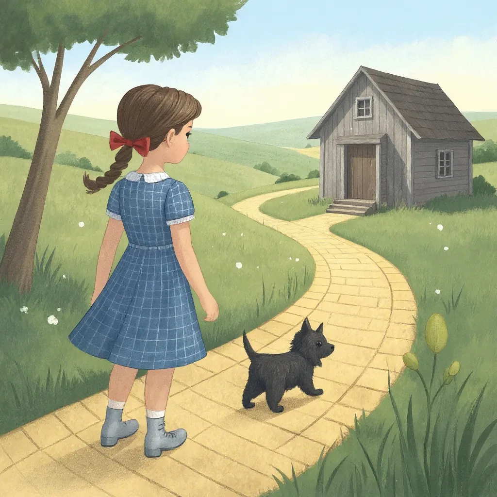 Dorothy vivía en medio de la gran pradera gris de Kansas, en una casita con su tío Henry, su tía Em y un perrito negro…