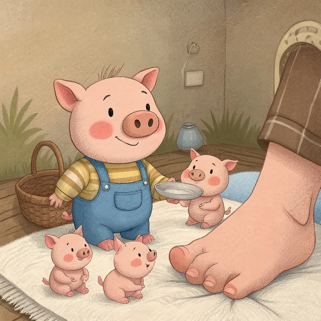 This little piggy went to market, This little piggy stayed home, This little piggy had roast beef, This little piggy had…