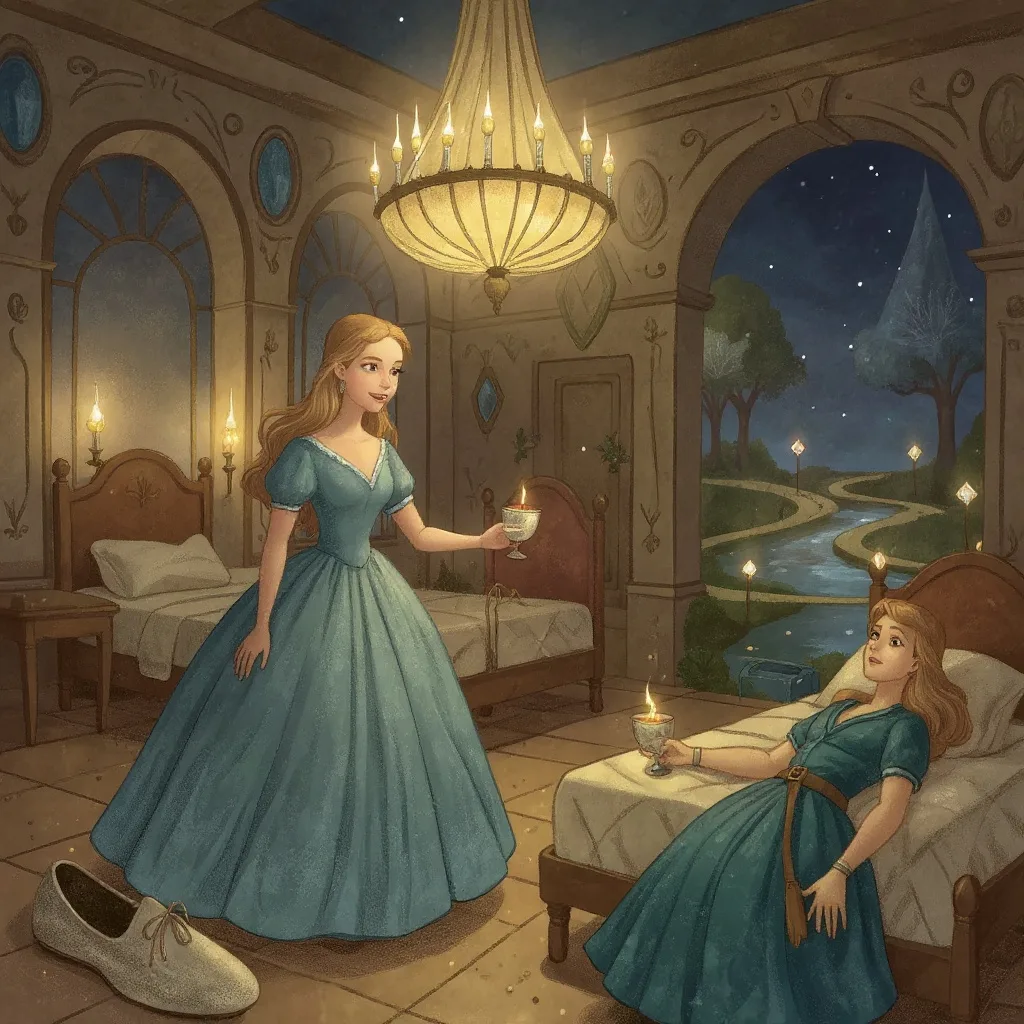 Esa noche la princesa mayor le llevó una copa de vino.