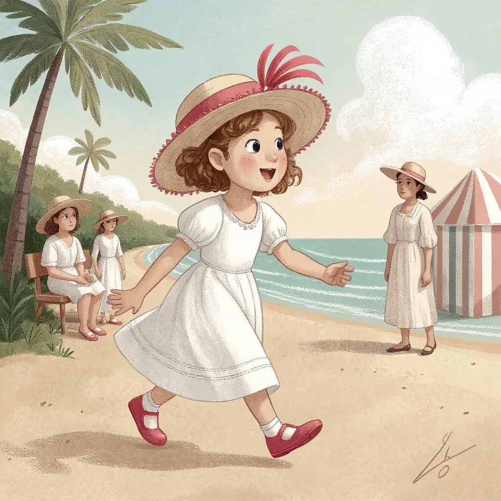 Le llega a los pies la espuma: Gritan alegres las dos: Y se va, diciendo adiós, La del sombrero de pluma.