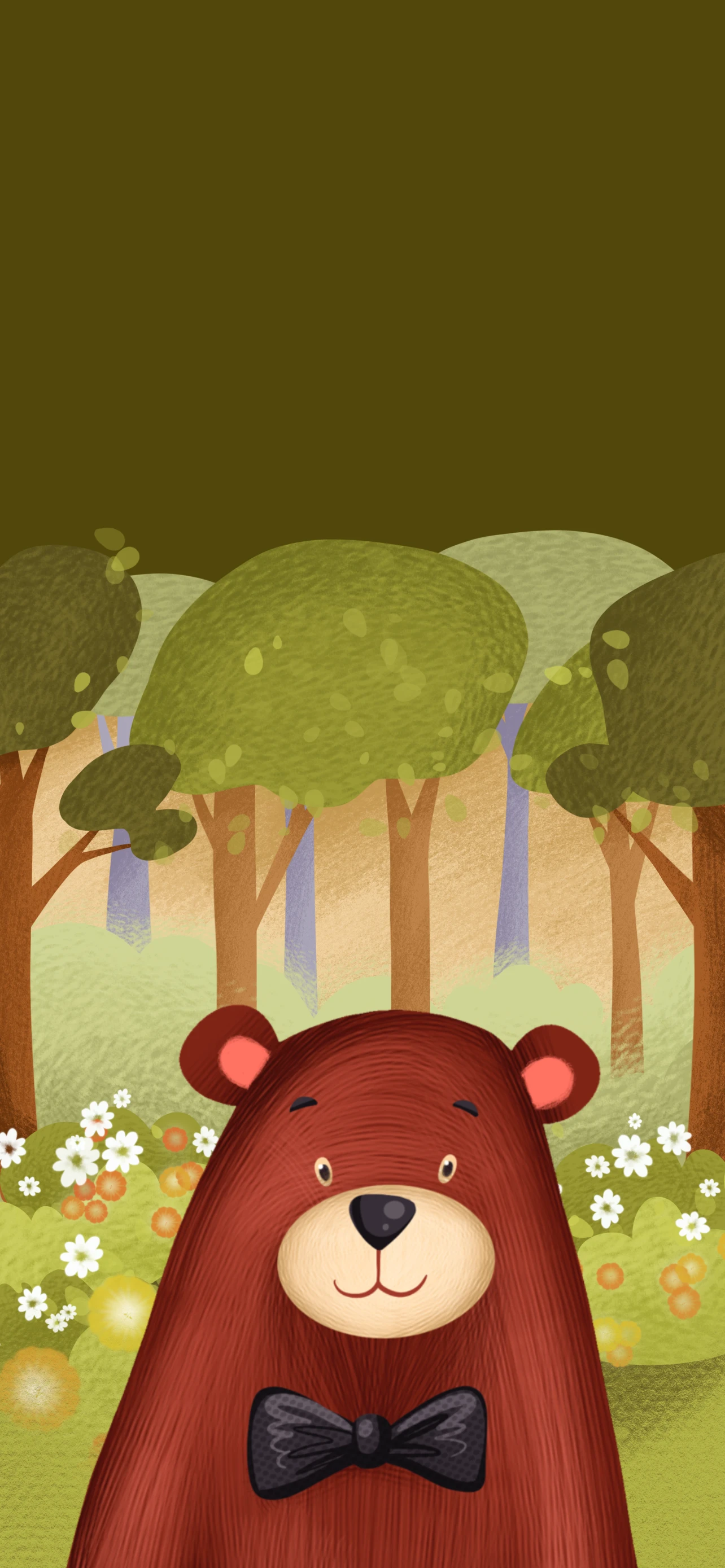 En lo más hondo del bosque, entre árboles altos y flores de todos los colores, vivía un oso ingenioso llamado Bruno.