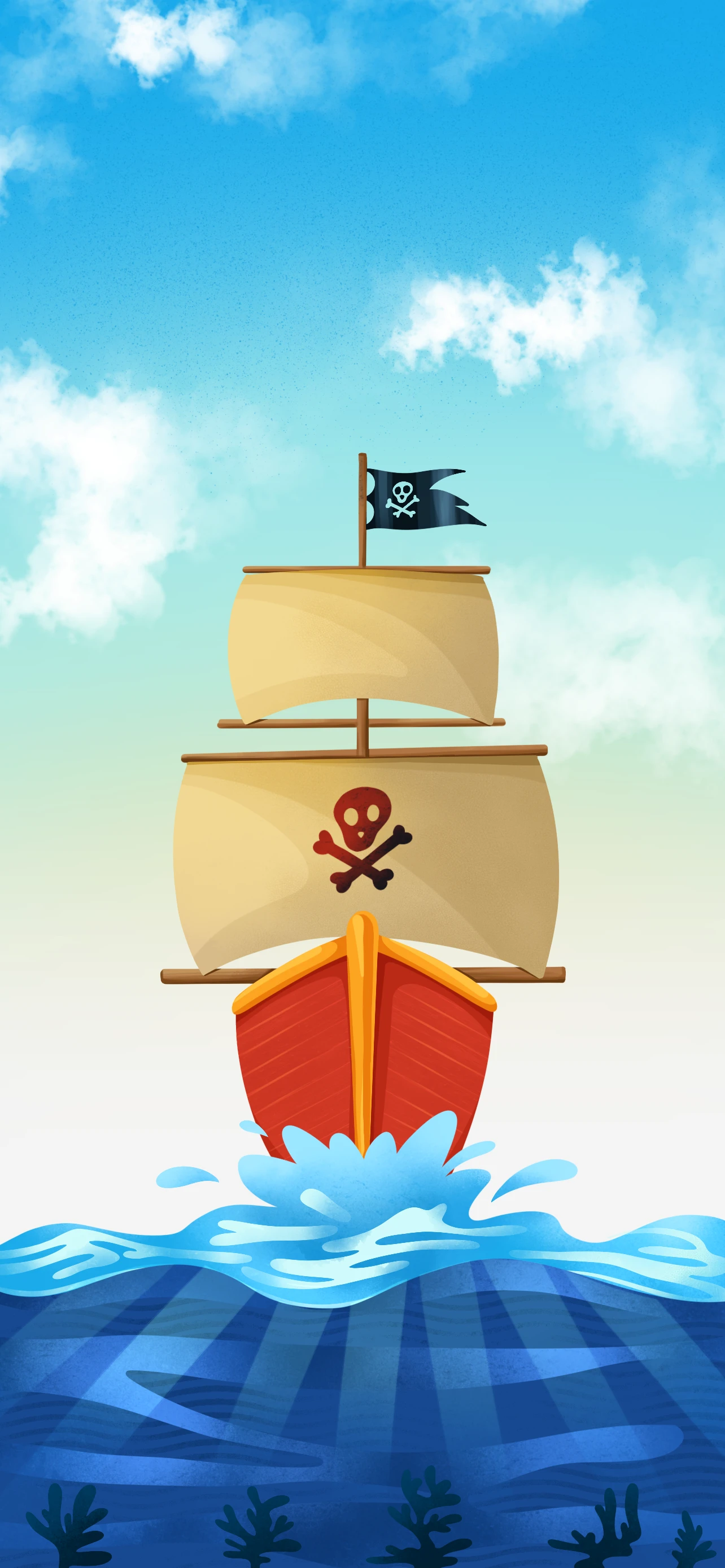En el buen barco Gaviota Salada, que había navegado todos los mares del ancho mundo, no vivían solamente piratas.